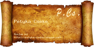 Petyka Cseke névjegykártya
